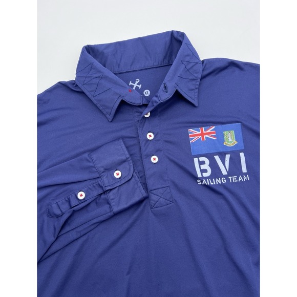 HIHO Other - Hiho‎ Long Sleeve Blue Polo Shirt Men's Sz. XL BVI Sailing Team Golf Polo